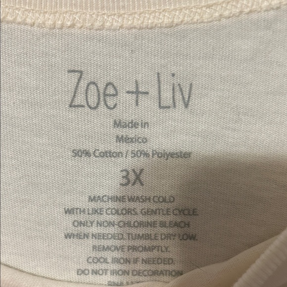 Zoe + Liv Cream Ballet Troupe Tee. 3xl. Whisper White color. NWT. - Picture 5 of 9